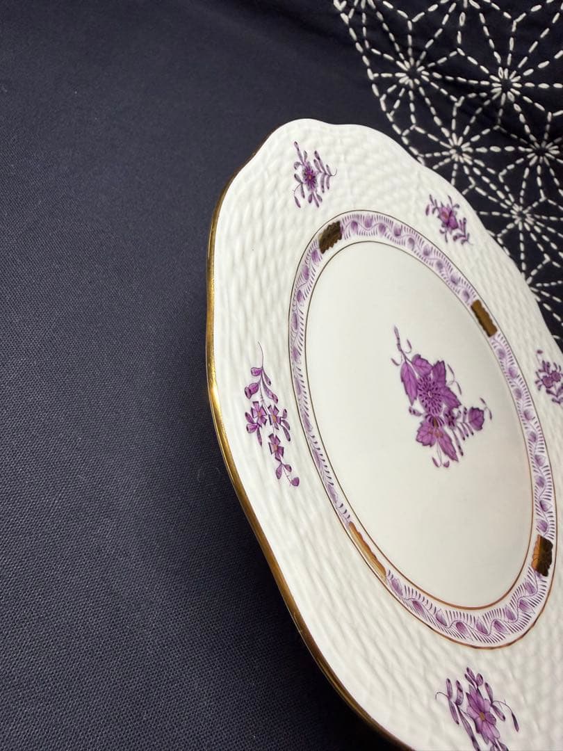 ヘレンド　未使用品　HEREND アポニー　紫　カップ＆ソーサー　トリオ