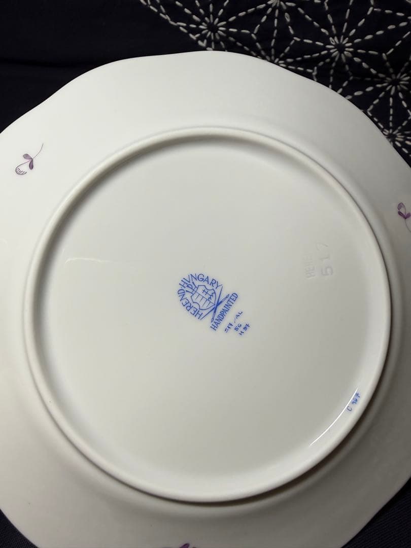 ヘレンド　未使用品　HEREND アポニー　紫　カップ＆ソーサー　トリオ