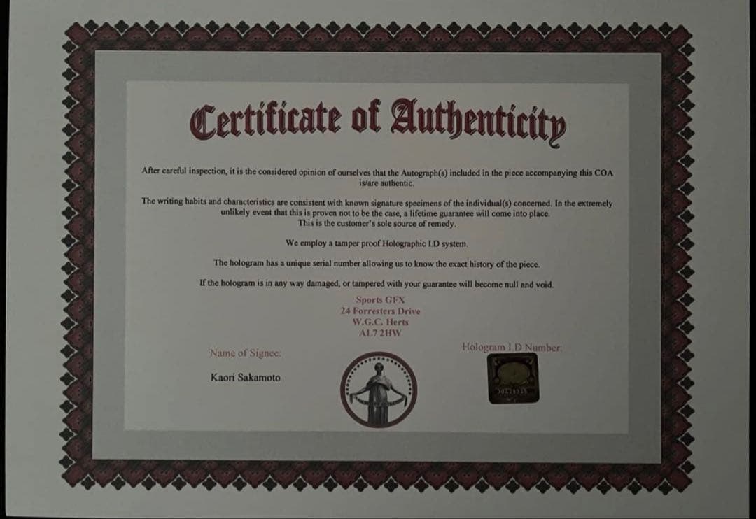 坂本花織 直筆サイン付き写真 女子フィギュアスケート 証明書付き 1枚⑥